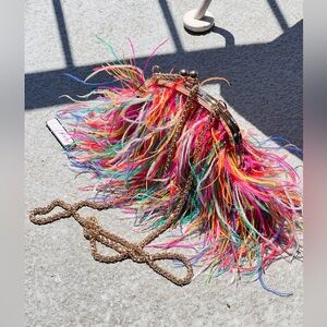 Carnival style feather purse